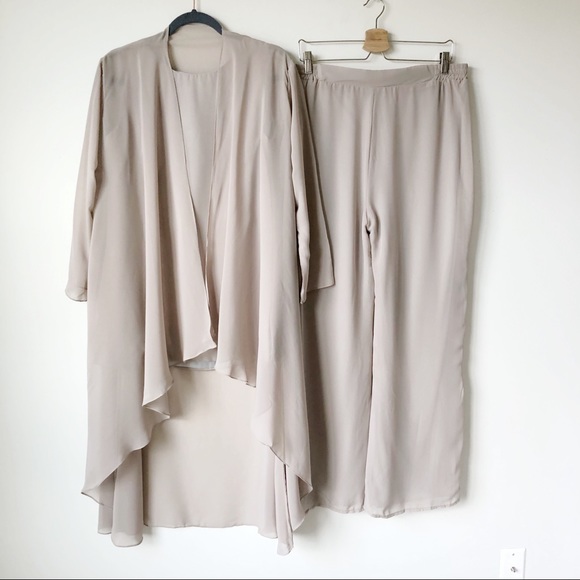 Loose 3 Pieces Mother of the Bride Pantsuit Jacket - Picture 3 of 8